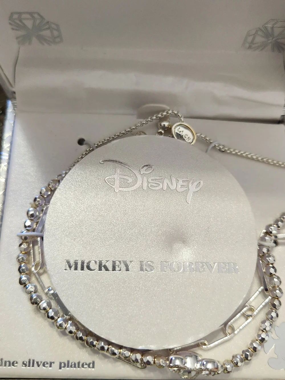 Disney Silver-Plated Mickey Crystal Bracelet - Silver - Picture 4 of 14